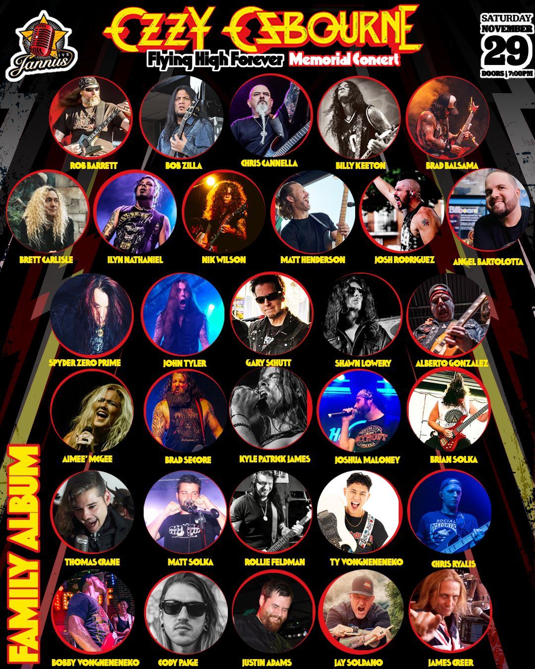The Family Album poster: the performers in circular portraits