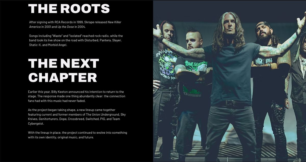 The roots and the next chapter: the band’s story told on the website.