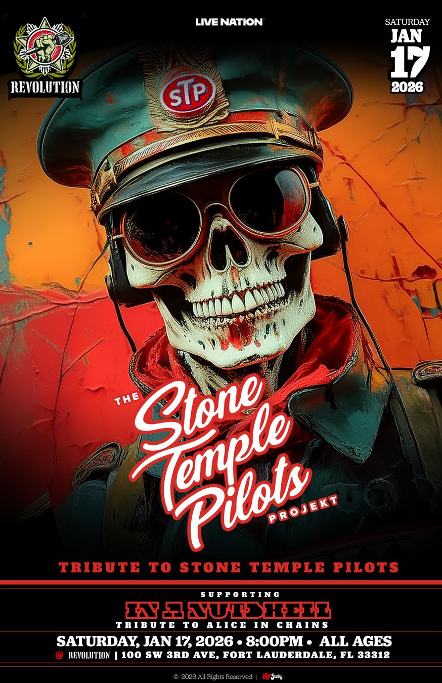 Revolution Live poster: skull in an STP officer cap, Saturday January 17, 2026